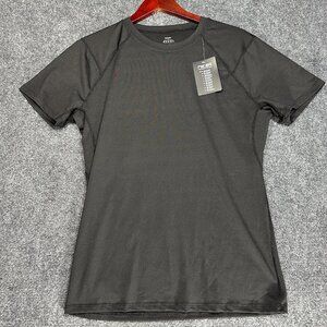 NikSa Tee Shirt Mens Medium Black Stretch Short Sleeve Crew Neck Pullover NEW